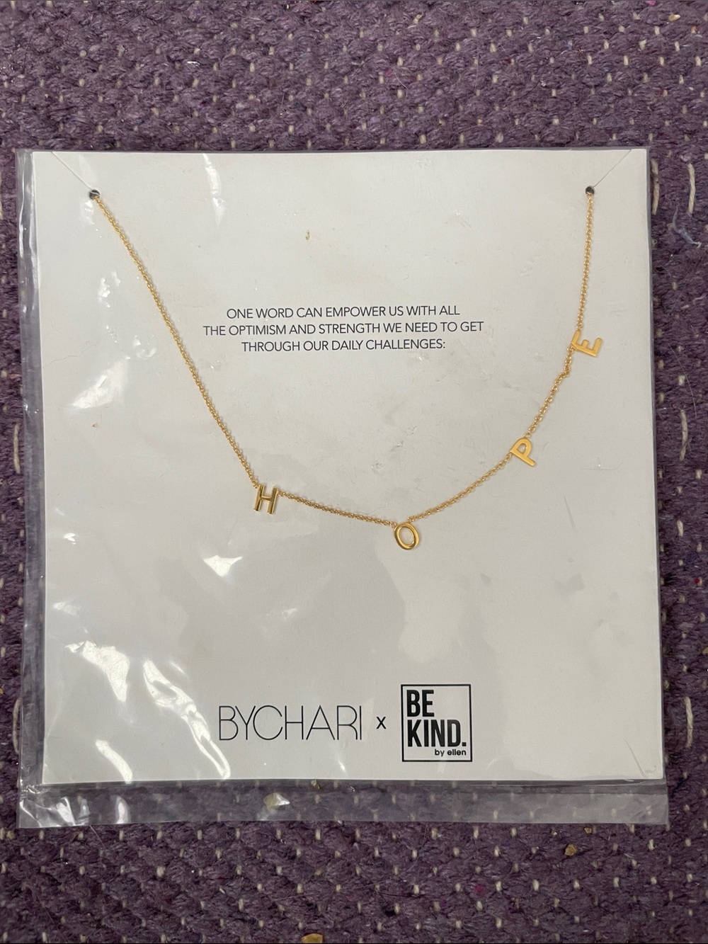 BYCHARI Gold HOPE Letter Necklace